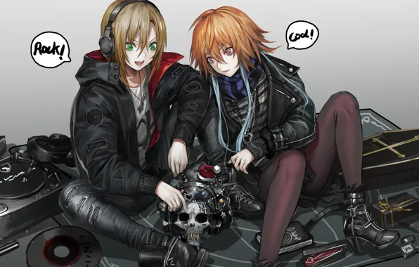 Girls, skull, anime, art, Idolm@ster