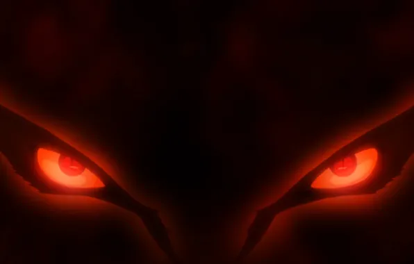 Picture red, game, Naruto, fox, eyes, anime, red eyes, evil