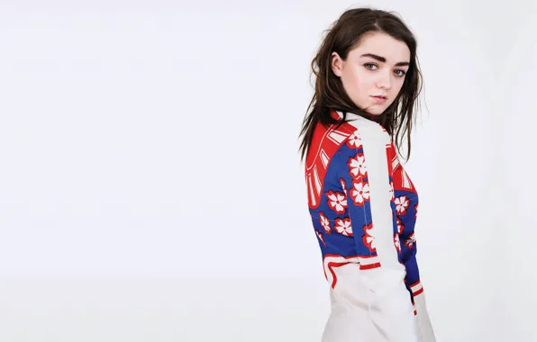 Girl, brunette, white background, Actress, Maisie Williams, Maisie Williams