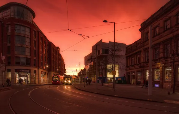Picture street, England, home, glow, Nottingham