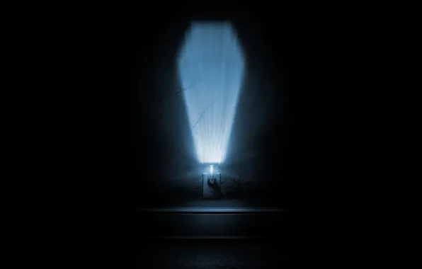 Picture light, darkness, the game, lamp, twilight, the coffin, poster, Alan Wake