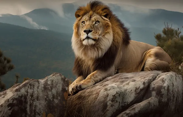 Picture stones, Leo, lies, digital art, AI art, The Art of Artificial Intelligence, neural network