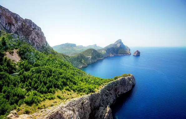 Sea, rocks, coast, Spain, Cape