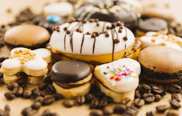 Cookies, donuts, cake, dessert, cakes