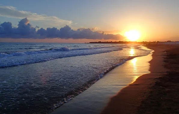 Picture sand, sea, the sun, sunset