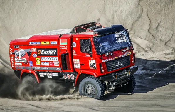 Sand, Red, Sport, Truck, Race, Rally, Dakar, Dakar