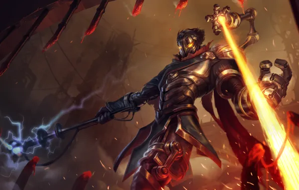 Fire, zipper, fantasy, League of Legends, Riot Games, Viktor, SixMoreVodka