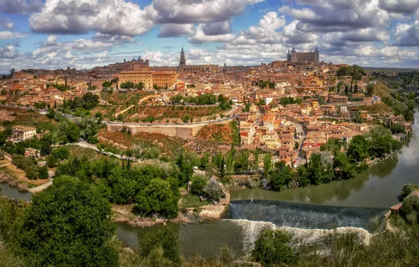 Picture river, building, panorama, Spain, Toledo