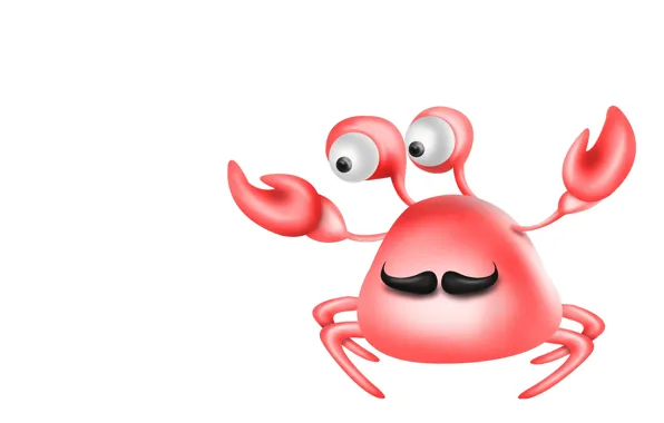 Picture mustache, art, crab, children's