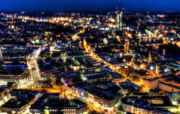 Night, the city, lights, building, home, Germany, panorama, Germany