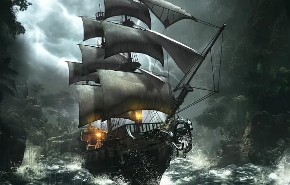 Picture sea, ship, Raven's Cry, Vendetta: Curse of Raven's Cry