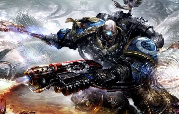 Picture skull, rage, armor, axe, warhammer 40000, space marine, space Marines, Ultramarines