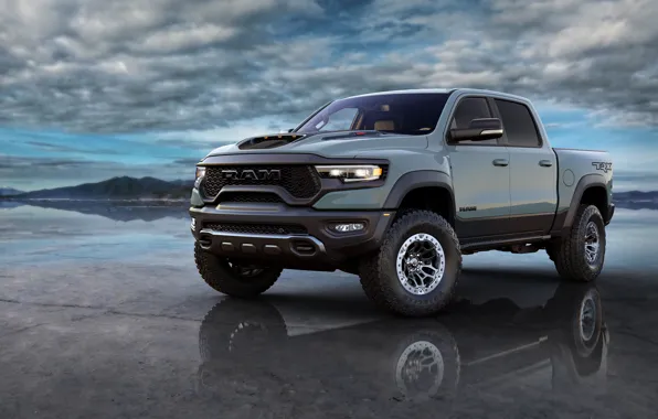 The sky, water, clouds, reflection, sky, dodge, clouds, ram