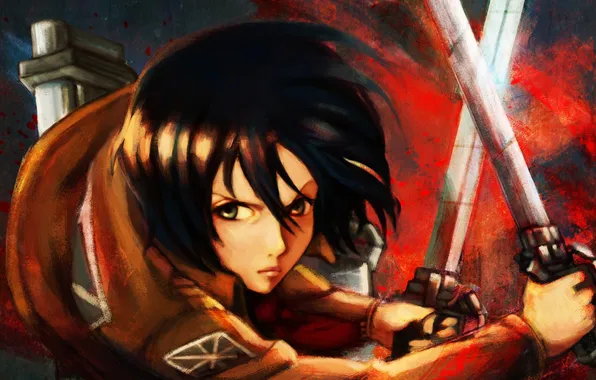 Picture anime, Attack on Titan, Shingeki no Kyojin, Mikasa Ackerman