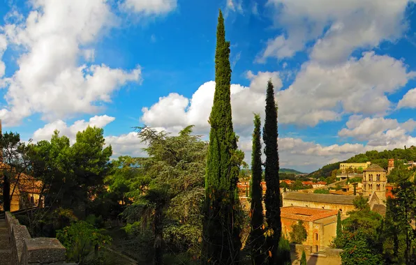 Picture the sky, the city, photo, home, Spain, Gerona