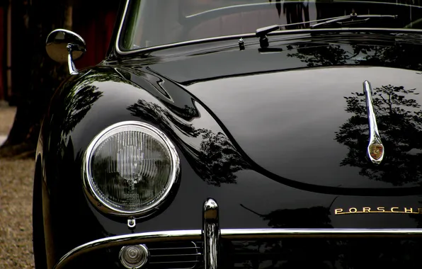 Picture black, headlight, Porsche, classic, lacquer