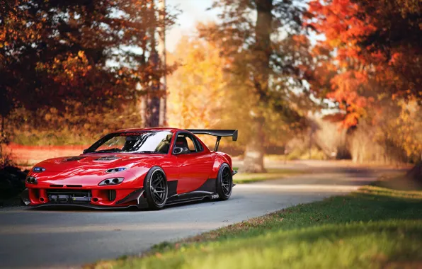 Picture car, tuning, red, tuning, Mazda, rechange, Mazda RX-7