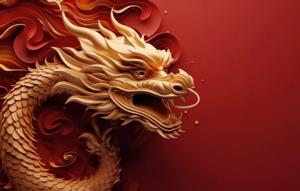 Face, style, background, dragon, New year, symbol, ornament, symbols