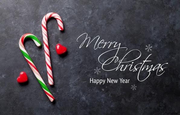 Snowflakes, the inscription, Christmas, pair, hearts, New year, grey background, Christmas decorations