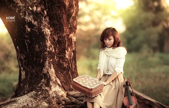 Girl, music, violin