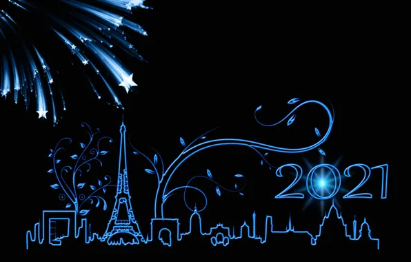 Stars, design, the city, France, Paris, vector, New year, Eiffel tower