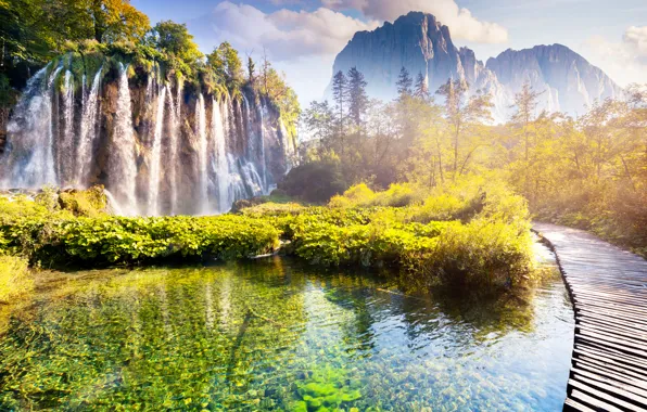 Picture water, landscape, river, rocks, waterfall