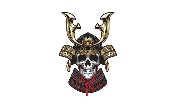 Skull, samurai, helmet