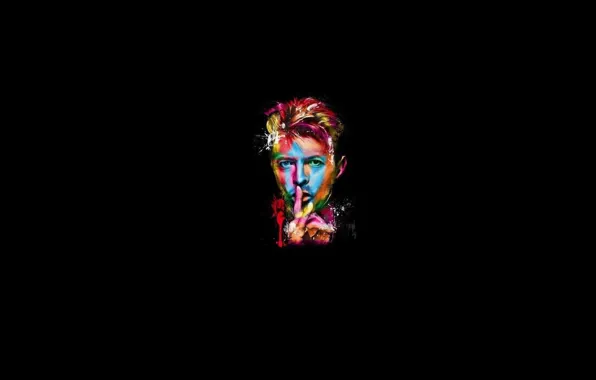 Wallpaper face, finger, paint, David Bowie for mobile and desktop, section  минимализм, resolution 1920x1080 - download