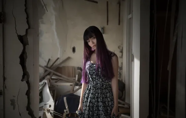 Picture girl, face, background, hair, color, Asian