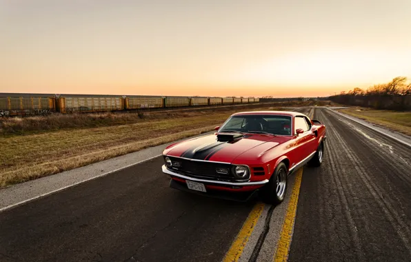 Mustang, Ford, Red, 1970