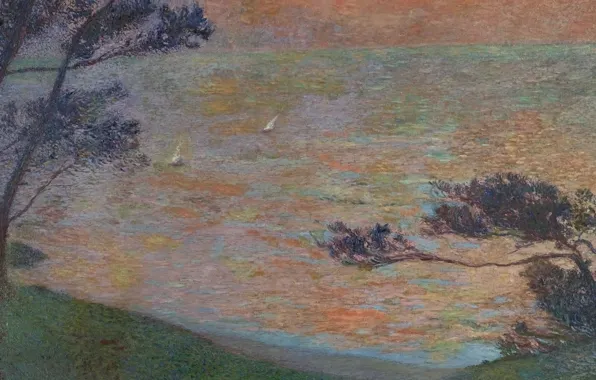 Landscape, picture, Henri-Jean Guillaume Martin, Henri Matrin, Sunset on the Sea