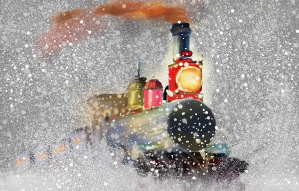 Snow, holiday, the engine, picture, Christmas Express
