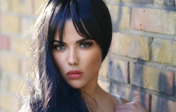 Picture eyes, look, face, background, hair, brunette, lips, beauty