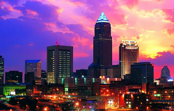 Picture city, the city, USA, Cleveland, Ohio, Cleveland