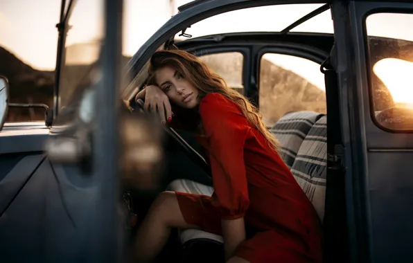 Auto, look, girl, pose, model, Nicholas David Furnari
