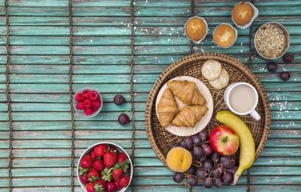 Picture berries, raspberry, Apple, Breakfast, strawberry, fruit, wood, strawberry