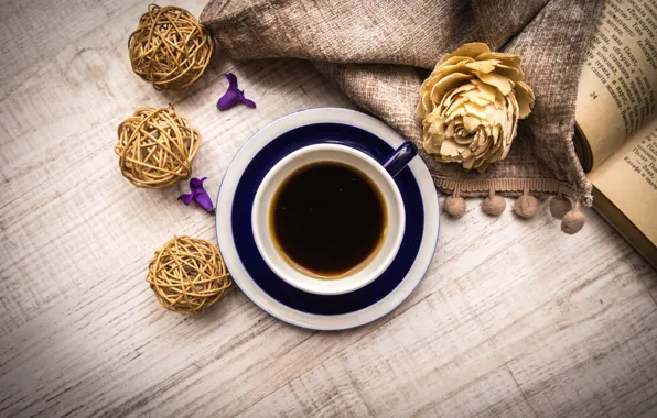 Picture coffee, Breakfast, book, still life, wood