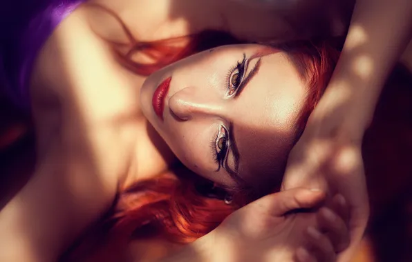 Picture girl, makeup, redhead