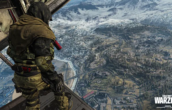 The city, soldiers, Call of Duty, the view from the top, on the plane, Call …