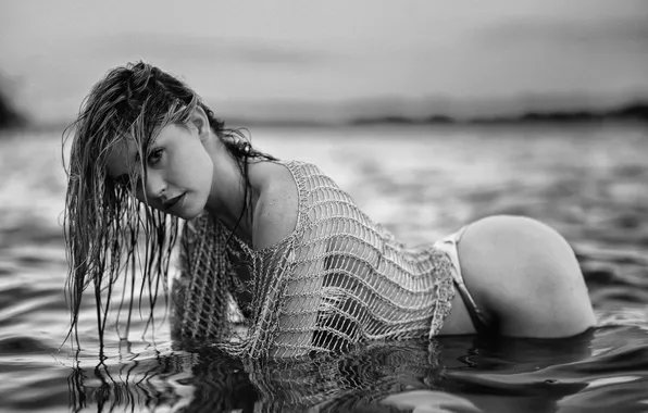 Sea, ass, look, sexy, model, panties, wet, makeup
