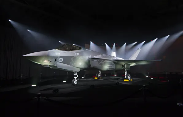 Background, exhibition, fighter-bomber, F-35