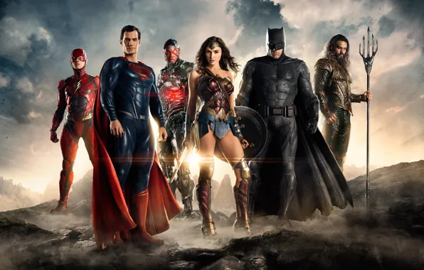 Wonder Woman, Batman, Movie, Cyborg, Flash, Aquaman, Justice League, Justice League