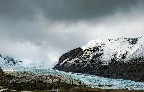 Fog, mountain, haze, snow, Shvartsman Evgeny, Katla