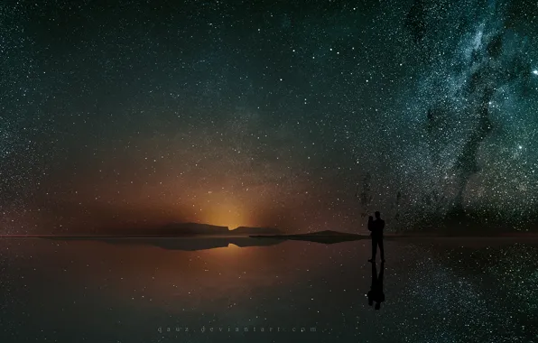 The sky, night, child, male, QAuZ, retouching
