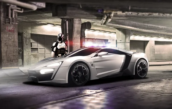 Picture police, art, supercar, sports car, futurism, Lykan, Hypersport