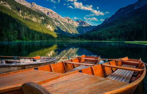 Nature, Mountains, Lake, Austria, Boats, Jägersee