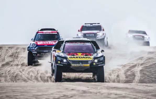 Sand, Auto, Mini, Desert, Machine, Race, Peugeot, Toyota