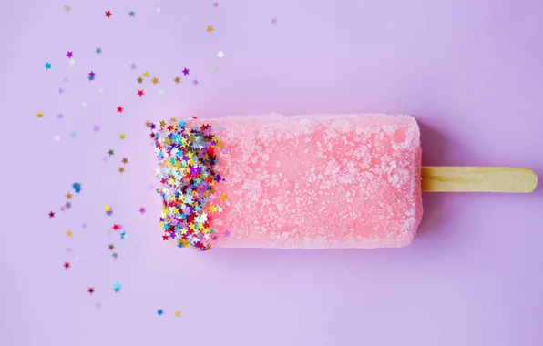 Sequins, ice cream, stars, Popsicle