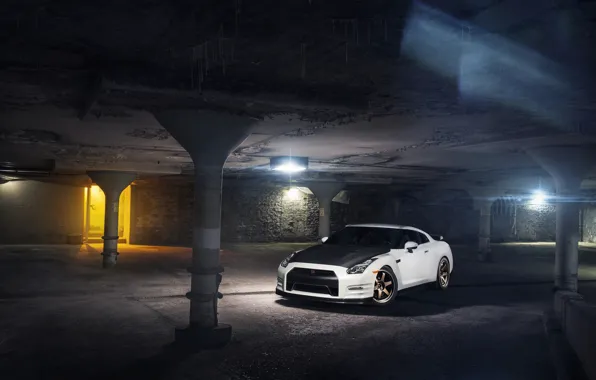 Nissan, GT-R, Car, Front, White, R35, Sport, Evo G