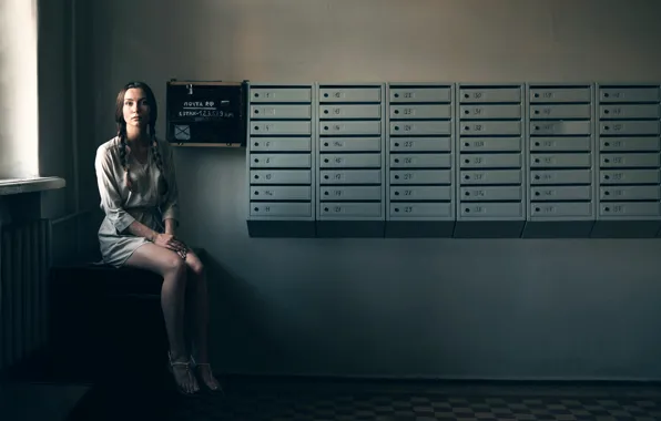 Picture girl, legs, mailboxes, Dorm, Xenia